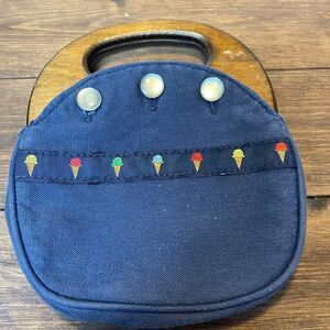 Vintage Kids Navy Blue Ice Cream Bermuda Handbag